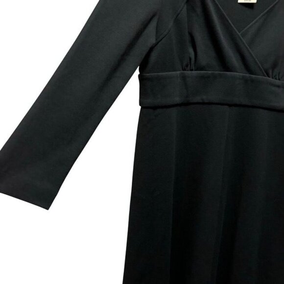 Coldwater Creek Womens Petite Black V-Neck Banded Waist Dress Size 14 - Picture 4 of 7